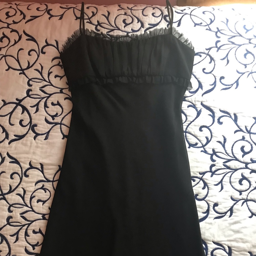 Beautiful black spaghetti strap cocktail dress